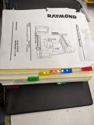 Raymond Maintenance Manual Repair Shop Book 537 Swing Reach Truck 1998