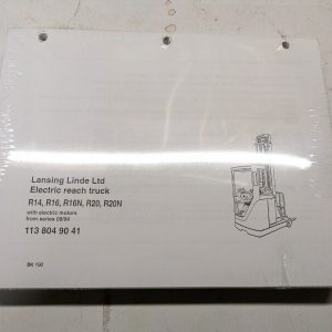 Linde Forklift Electric Reach R14 R16N R20N 09/94 Parts List Book Manual Spare