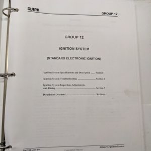 Clark Forklift C30C-232L Electrical Service Manual Sm 709 Section 12 13 2004