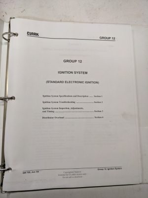 Clark Forklift C30C-232L Electrical Service Manual Sm 709 Section 12 13 2004