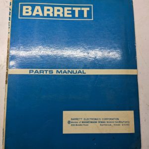 Barret Model Ret W/Ev-1 Control Service Repair Parts List Manual Diagrams
