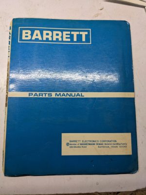 Barret Model Ret W/Ev-1 Control Service Repair Parts List Manual Diagrams