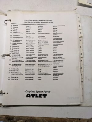 Atlet Service Repair Spare Parts List Book Manual Model A B 020 030 Ls Master