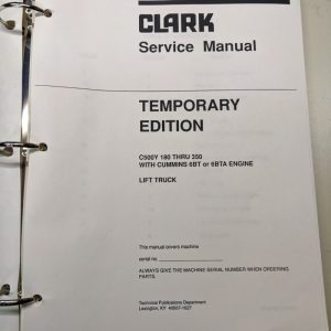 Clark Service Repair Manual Fork Lift Truck Overhaul Oh345D C500Y 180-350 Cbta