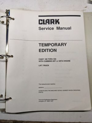Clark Service Repair Manual Fork Lift Truck Overhaul Oh345D C500Y 180-350 Cbta