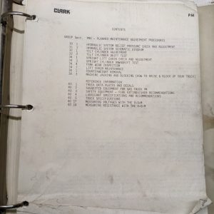 Clark Service Repair Manual Fork Lift Truck Book 1985 Pma-522 Maintenance