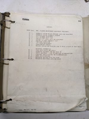 Clark Service Repair Manual Fork Lift Truck Book 1985 Pma-522 Maintenance