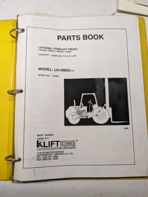 Lift King Forklift Truck Parts List Book Manual Lk10M22 Lt0563 10000# 1999
