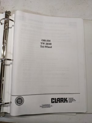 Clark Tw 20 40 Overhaul Repair Service Manual Shop Book Oh-334 Tri Wheel1973