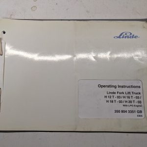 Linde Operating Instruction Manual Forklift Maintenance H 12 16 18 20 T -03