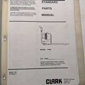 Clark Parts List Book Manual Catalog Shop Repair Service P465 1992 Forklift