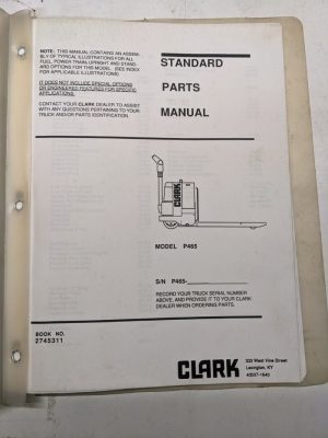 Clark Parts List Book Manual Catalog Shop Repair Service P465 1992 Forklift