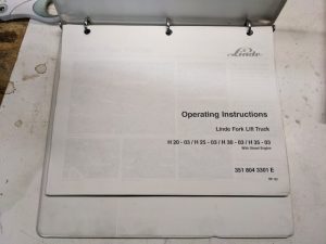Linde Fork Lift Truck Operation Manual Matnienance H 20 25 30 35 -03 Bk192
