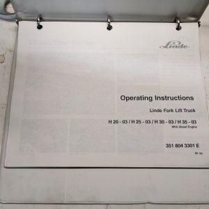 Linde Fork Lift Truck Operation Manual Matnienance H 20 25 30 35 -03 Bk192