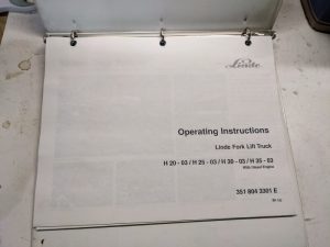 Linde Fork Lift Truck Operation Manual Matnienance H 20 25 30 35 03 Bk192 Diesel