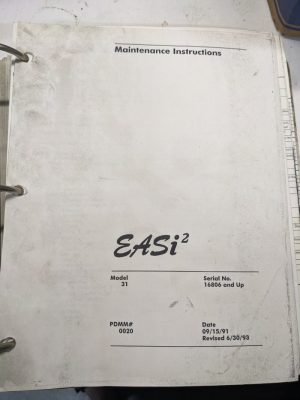 Easi2 Model 31 Pdmm 0020 Maintenance Service Repair Parts List Book Manual 1993