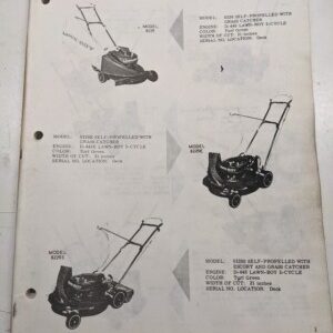Lawn-Boy Parts List All 1970 1971 Push Mowers And Snow Throwers Book Manual