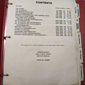 Hyster Service Repair Manual Ordermaster R30 C Ca Cr 599853 1979 Fork Lift