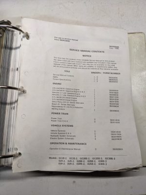 Daewoo Service Repair Manual 1995 G D Gc 20 25 30 S-2 Sb2032E00 Fork Lift