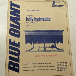 Blue Giant Owners Operation Manual Parts List Book A Series Dock Lever 1992