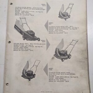 Lawn-Boy Parts Manual List 1973 8231E 8229C 7262E 5271 5269B 7260B 3058 7022