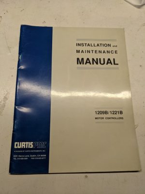 Curtis Pmc Installation Maintenance Manual Operation 1209B 1221B Controller