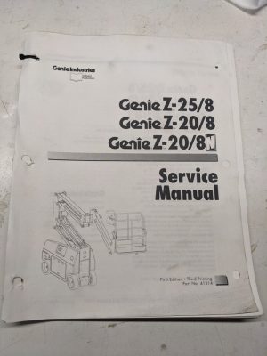 Genie Terex Service Repair Maintenance Manual 2013 Z-25/8 Z-20/8 Z-20/8N 41314