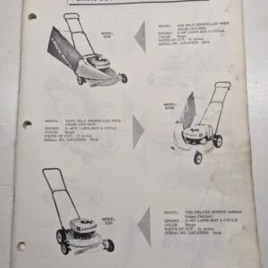 Lawn-Boy Parts Manual List 1969 Mowers Riding Edger Trimmer Oem Book Manual