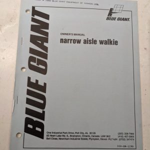 Blue Giant Owners Manual Maintenance Parts List Book Narrow Aisle Walkie 1190