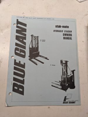 Blue Giant Owners Manual Maintenance Parts List Book Stak Mate M P E Series 1990