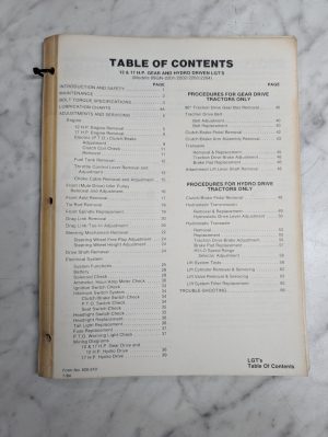 Ford Repair Service Manual Lawn Garden Tractors 12 17 Hp Lgt 09Gn 2201-2204 1984