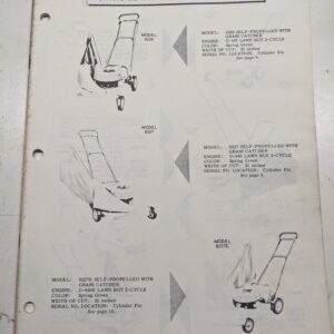 Lawn-Boy Part Lists Manual 1968 8226 8227E 7257 7258E 5237 7002 8003 5002