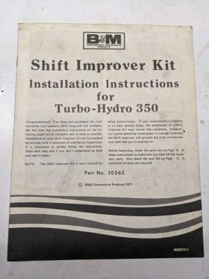 B&M Shift Improver Kit Installation Instruction Manual Turbo Hydro 350 Th 1977