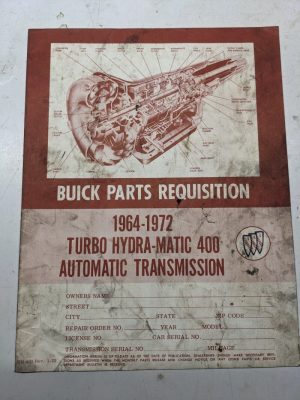 Buick Illustrated Parts List Form Transmission 1964-1972 400 Turbo Hydra Matic