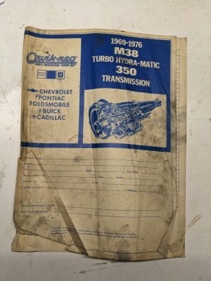 Quik-Req Illustrated Parts List Form Transmission 1969-1976 M38 Th 350 Turbo