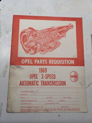 Opel Illustrated Parts List Form Transmission 1969 3-Speed Automatic