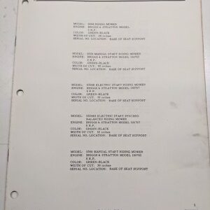 Lawn-Boy Parts List 1975 1976 Mower Blower 9266 9329Es 9369Es 1840A 2680B 2650B