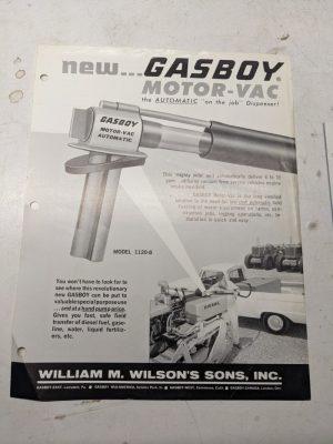 Gasboy Pump Sales Brochure Advertisment Motor-Vac Automatic Dispenser 1120-8