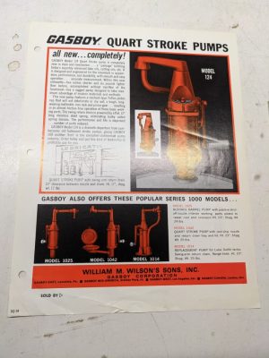 Gasboy Pump Dealer Sales Brochure Advertisment Quart Gallon Stroke Pumps