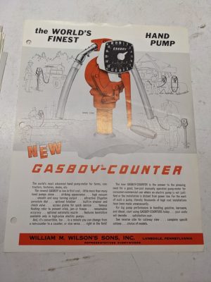 Gasboy Counter Hand Pump Dealer Sales Brochure Advertisment 1200 C 1250 1205 U