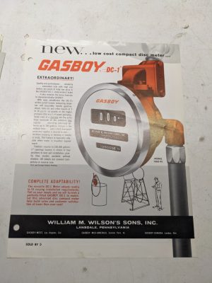 Gasboy Pump Dealer Sales Brochure Advertisment Dc-1 Disc Meter 1860-9S
