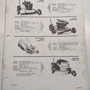 Lawn-Boy Parts Manual List 1962 3051 5230 7251 5251 8220 4300 9211 1817 1010