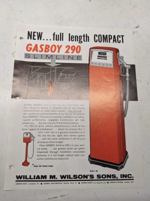 Gasboy Pump Dealer Sales Brochure Advertisment Model 290 Slimline 1850