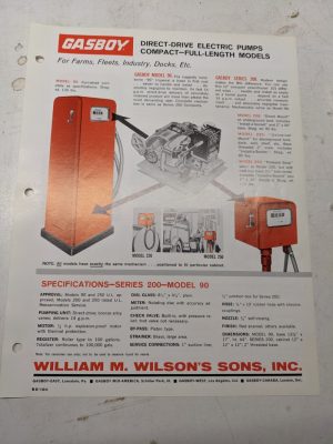 Gasboy Pump Dealer Sales Brochure Advertisment Direct Drive Electric 220 250 90