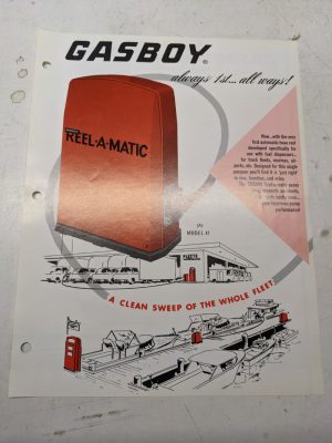 Gasboy Pump Dealer Sales Brochure Advertisment Reel-A-Matic A Model 41 Bd-104
