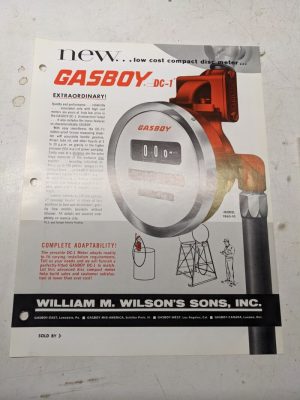 Gasboy Pump Dealer Sales Brochure Advertisment Dc-1 Disc Meter 1860-9S Dc-54