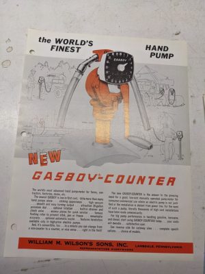 Gasboy Counter Hand Pump Dealer Sales Brochure Advertisment Gc-12 12C 1255U