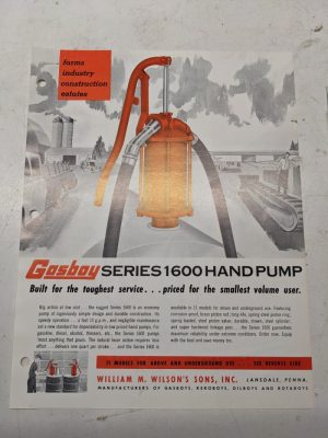 Gasboy Pump Dealer Sales Brochure Advertisment Hand 1600 Series Gasoline