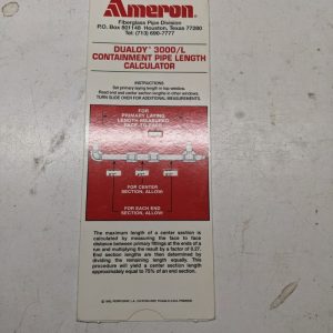 Ameron Dualoy 3000/L Containment Pipe Length Calculator 1992
