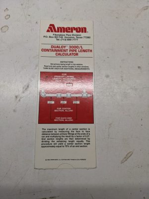 Ameron Dualoy 3000/L Containment Pipe Length Calculator 1992